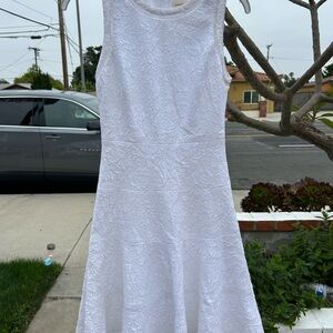 Rebecca Taylor White A-Line Midi Dress for Weddings